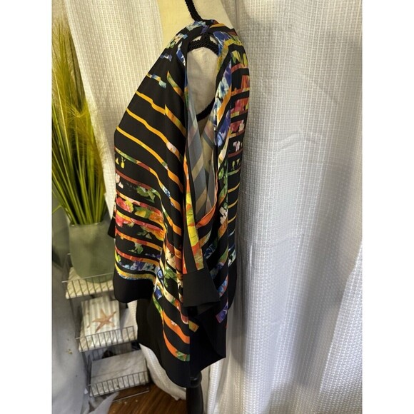 Joseph Ribkoff 6 Bright Colorful High Low Tunic Top Kimono Cold Shoulder Sleeves - Picture 5 of 9